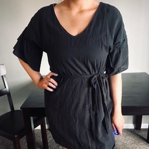 black linen dress